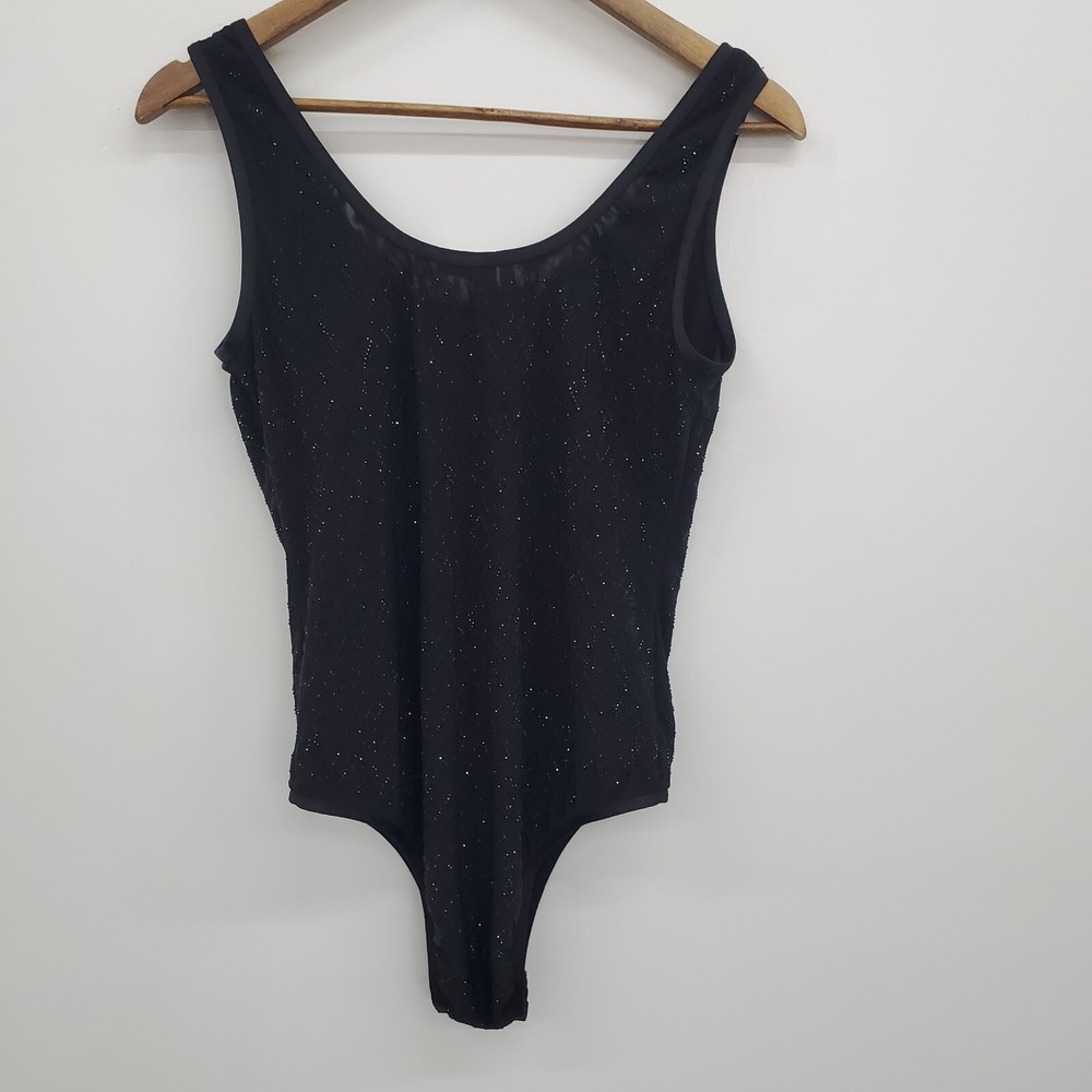 Saint Laurent Paris Womens L Black Beaded Mesh Bodysuit Made in Italy NWOT - Picture 6 of 16